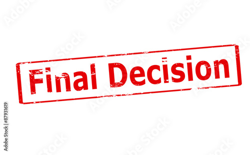 Final decision