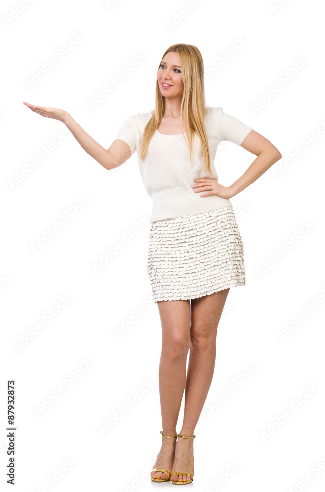 Pretty young blond woman isolated on white Pretty young blond woman isolated on white