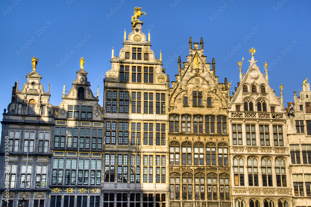 Obraz premium Typical houses in the city of Antwerp, Belgium 