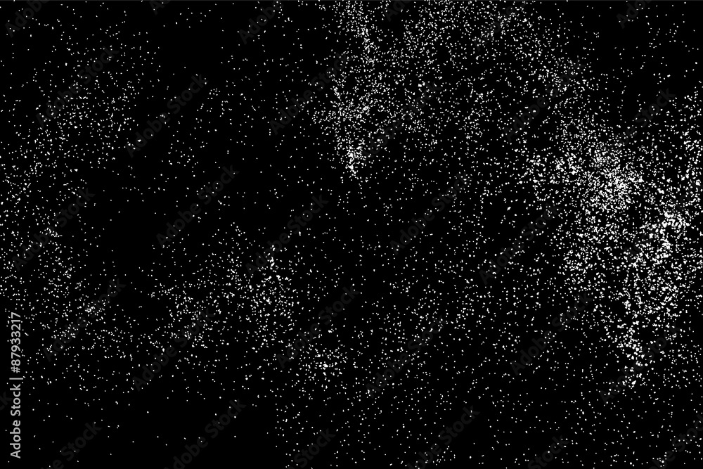 Obraz premium White grain texture on black background noise overlay dust particle