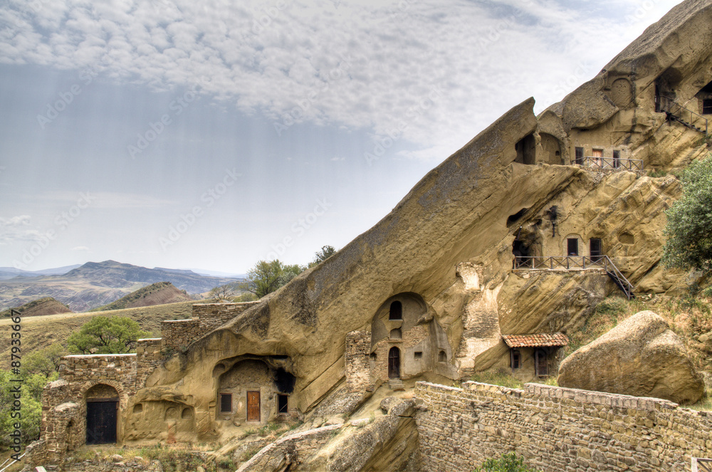 Cave houses at the David Gareja monastery in Georgia
