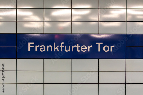 Photography frankfurt gate subway station sign in berlin germany