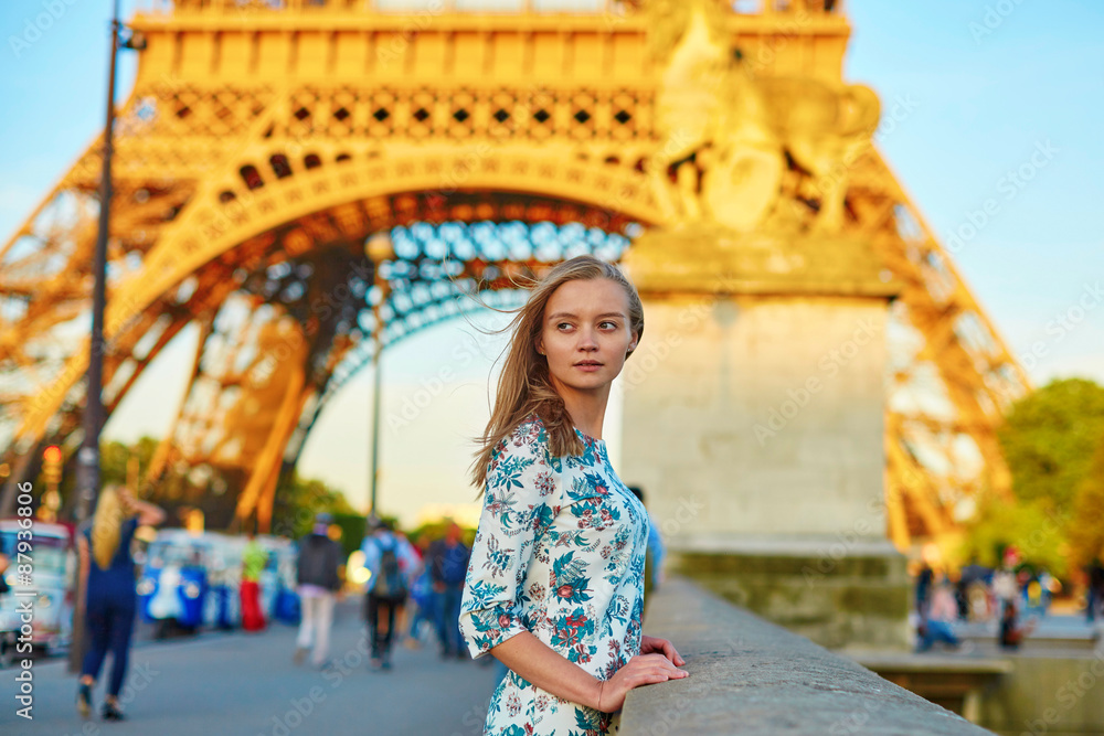 Young beautiful and elegant Parisian woman