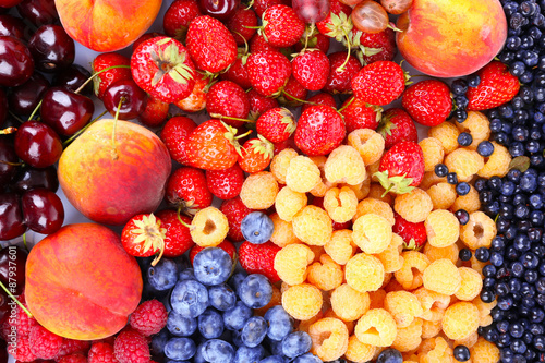 Mix of different berries as background