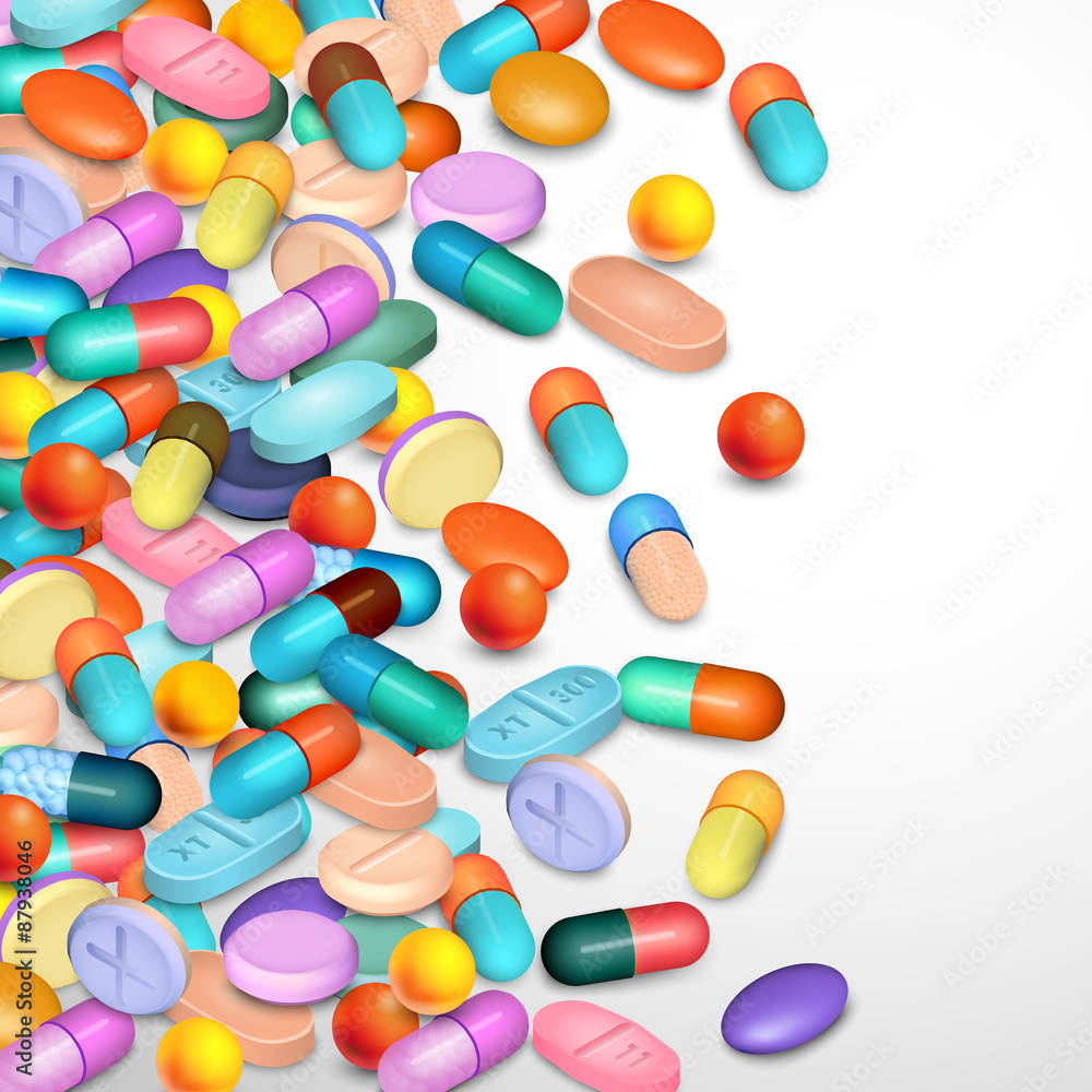 Realistic Pills Background