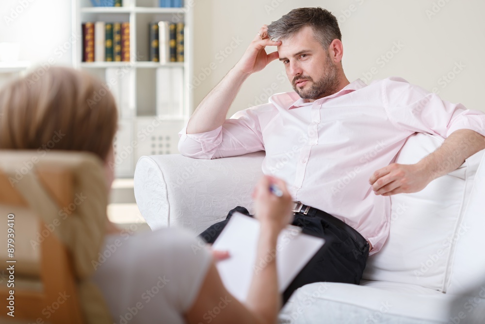 Businessman with mental problem Businessman with mental problem