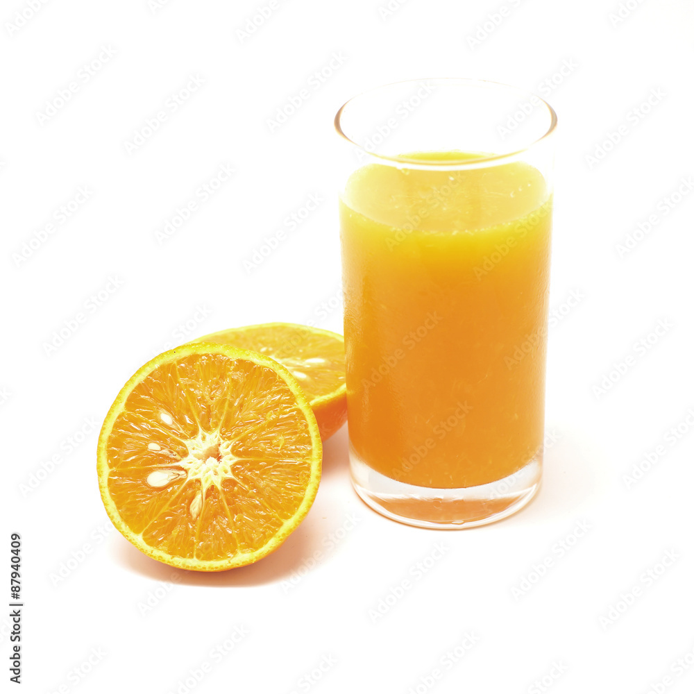 sweet orange juice on white background sweet orange juice on white background