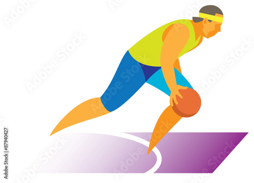 Basketball forward. Dribbling
