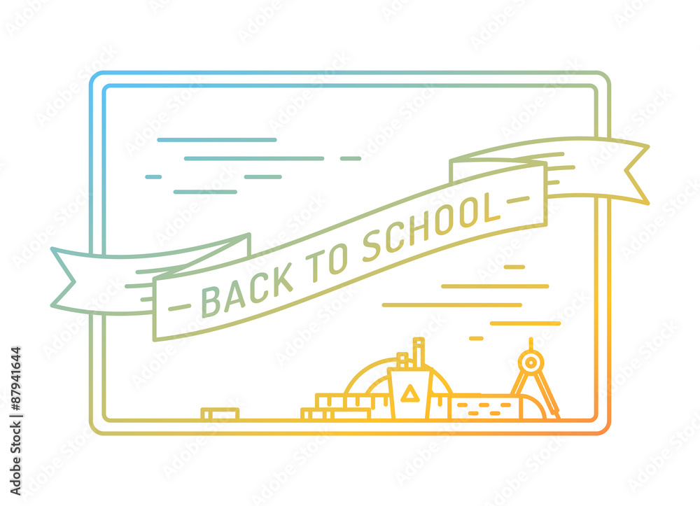 Back to school. Education, books, university and college, board Back to school. Education, books, university and college, board