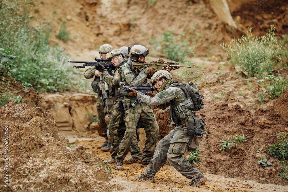 Fototapeta premium rangers during the military operation