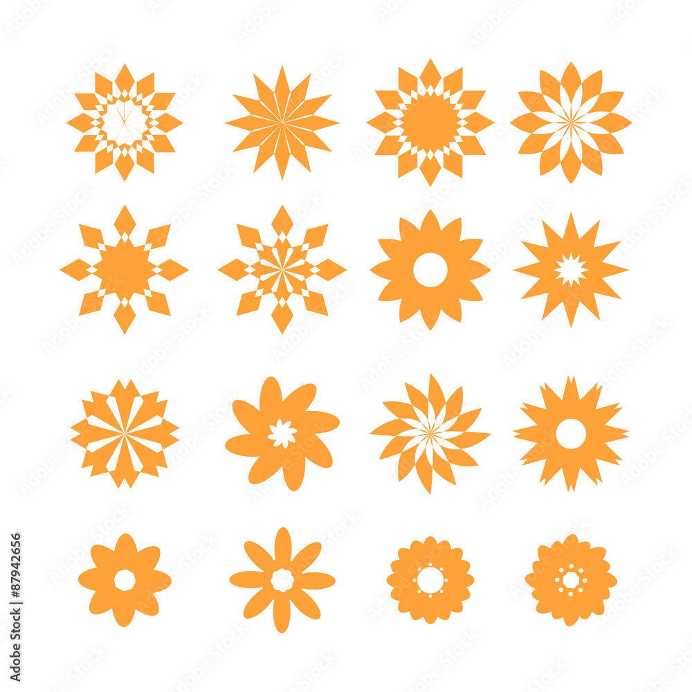 set of flower icons set of flower icons