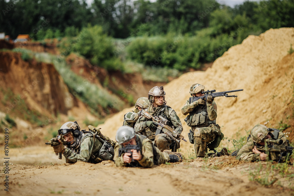 Fototapeta premium rangers during the military operation