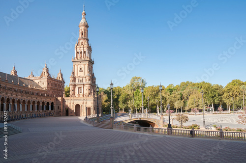 Tower of the Plaza de Espana in Seville