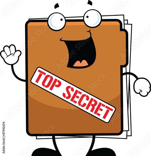 Cartoon Top Secret Folder Happy