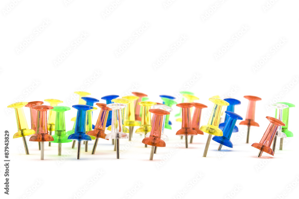 Army of colorful, lonely stationery pins Army of colorful, lonely stationery pins