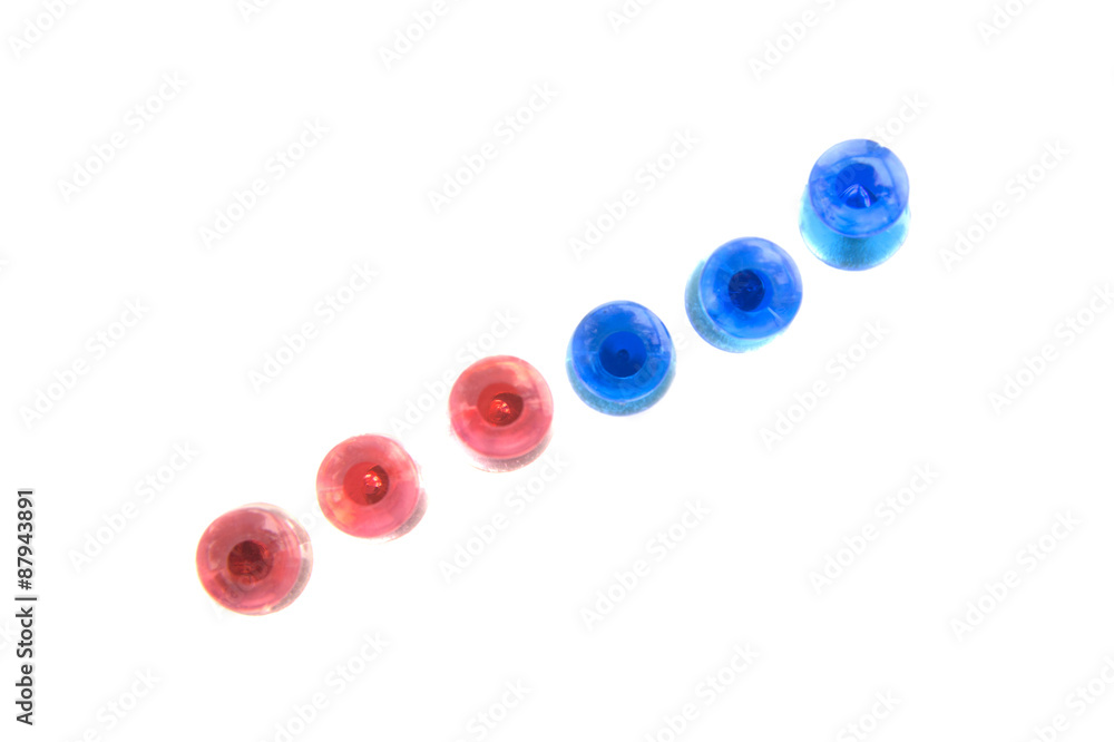 Equal ratio with blue and red pins Equal ratio with blue and red pins