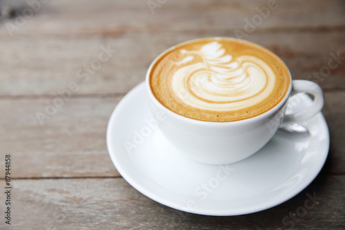 coffee on wood background