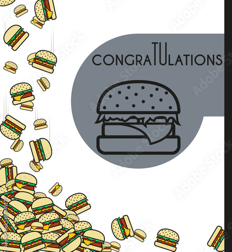 Background, falling burgers for design cards and other. Vector