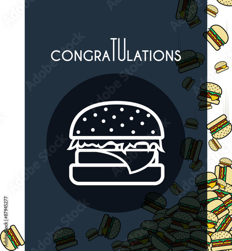 Background, falling burgers for design cards and other. Vector