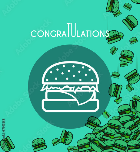 Background with falling burgers and overlay colors for design
