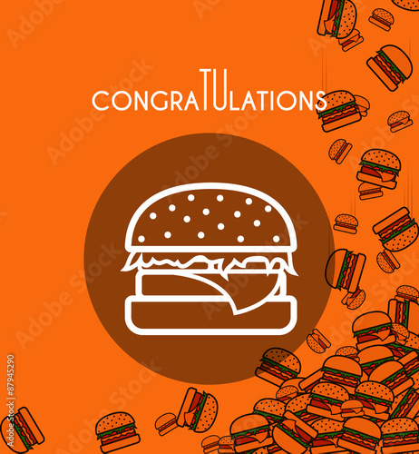 Background with falling burgers and overlay colors for design