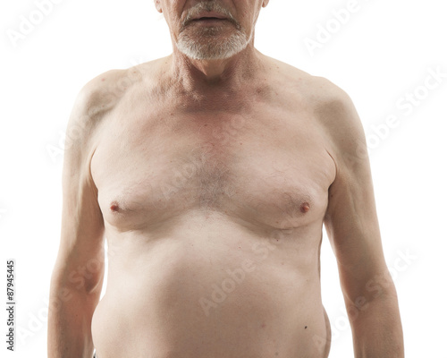 Senior man with naked torso