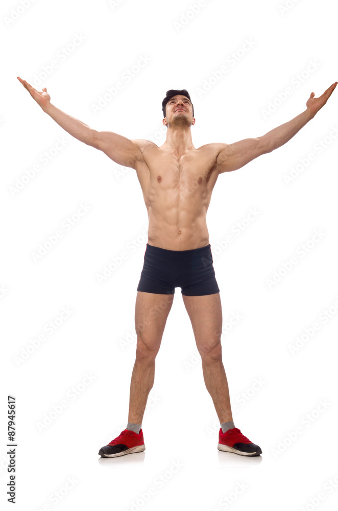 Muscular man isolated on the white background Muscular man isolated on the white background
