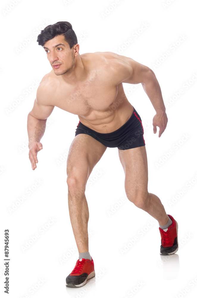 Wrestler isolated on white background