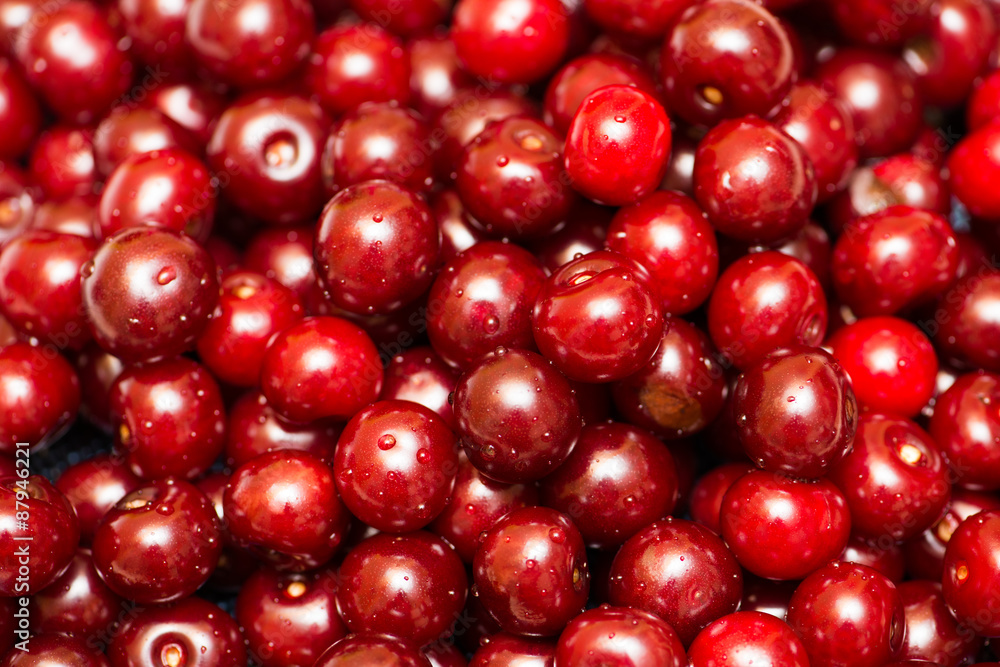 Background of many cherry berries Background of many cherry berries