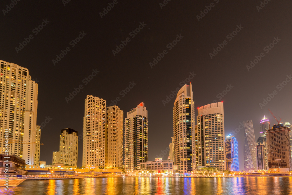 Dubai - JANUARY 10, 2015: Marina district on January 10 in UAE Dubai - JANUARY 10, 2015: Marina district on January 10 in UAE