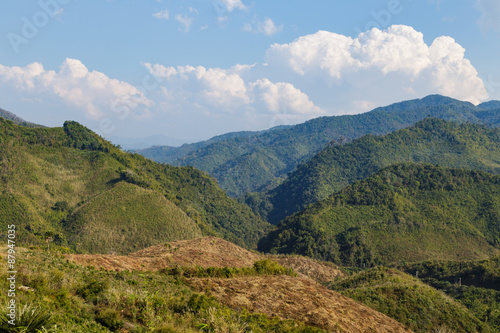 Green forest on high mountain in Laos