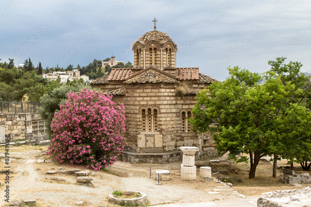 Old Byzantine church of the Saints Apostles in Athens, Greece