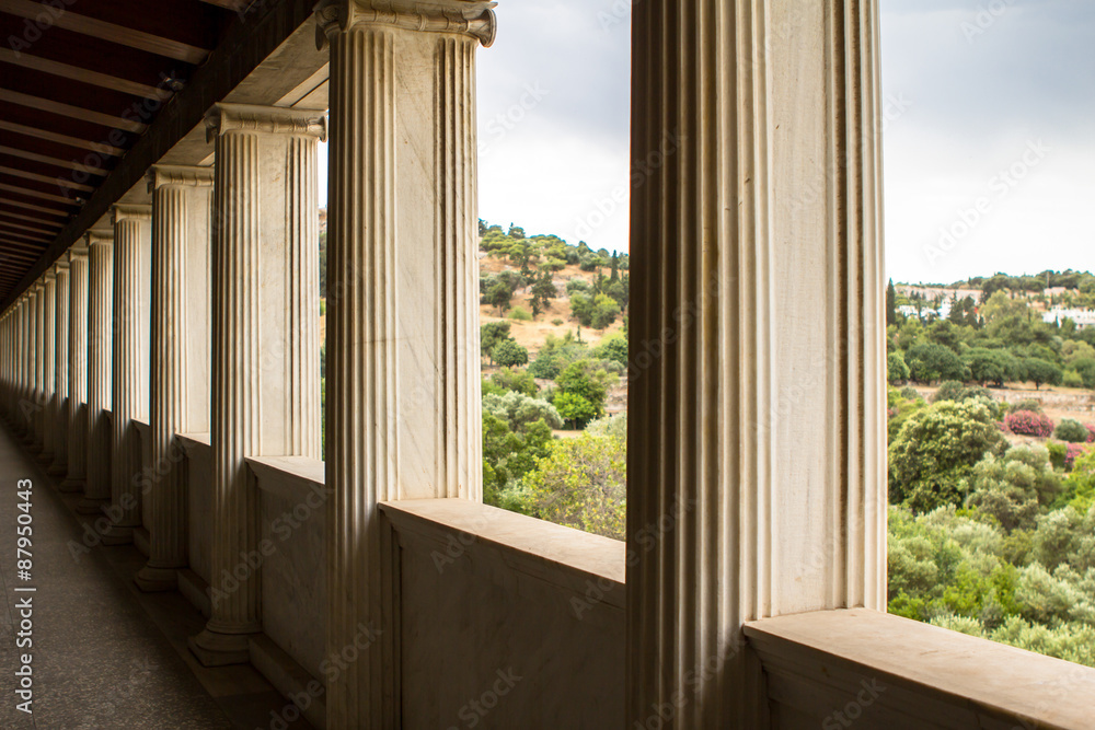 Windows at Stoa of Attalos in Athens, Greece Windows at Stoa of Attalos in Athens, Greece