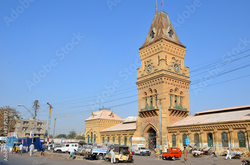 Empress Market clock tower in Karachi,Pakistan photo