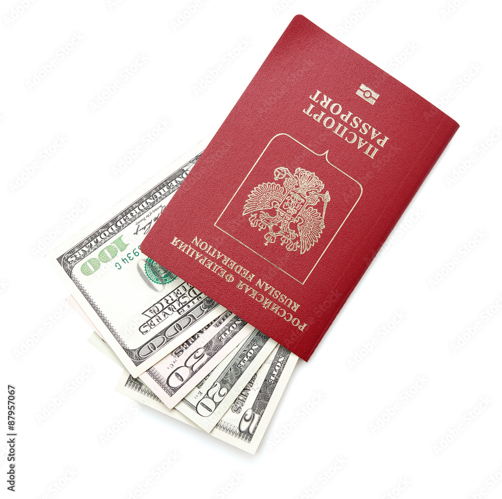 Russian passport with American dollars Russian passport with American dollars