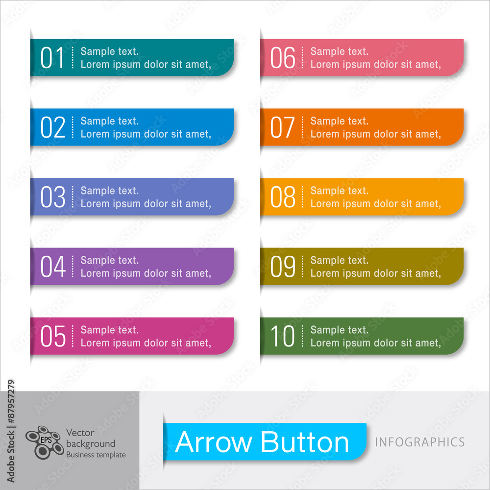 Infographic Vector Arrow Button Stock Vector | Adobe Stock