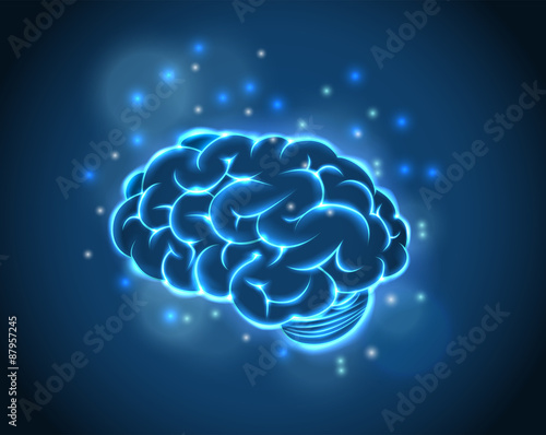 Brain Concept of blue background