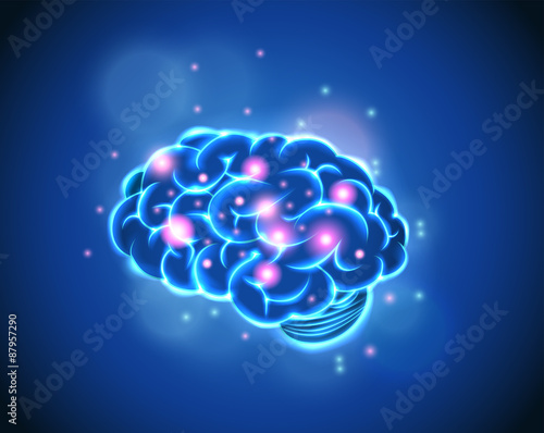 Brain Concept of blue background