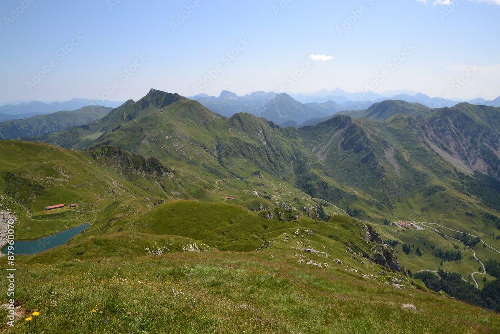 Carnia (veduta da cima Timau  su lago avostanis, casera Pramosio e m.te Paularo) 