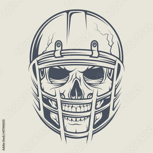 Skull in a helmet to play  football.
