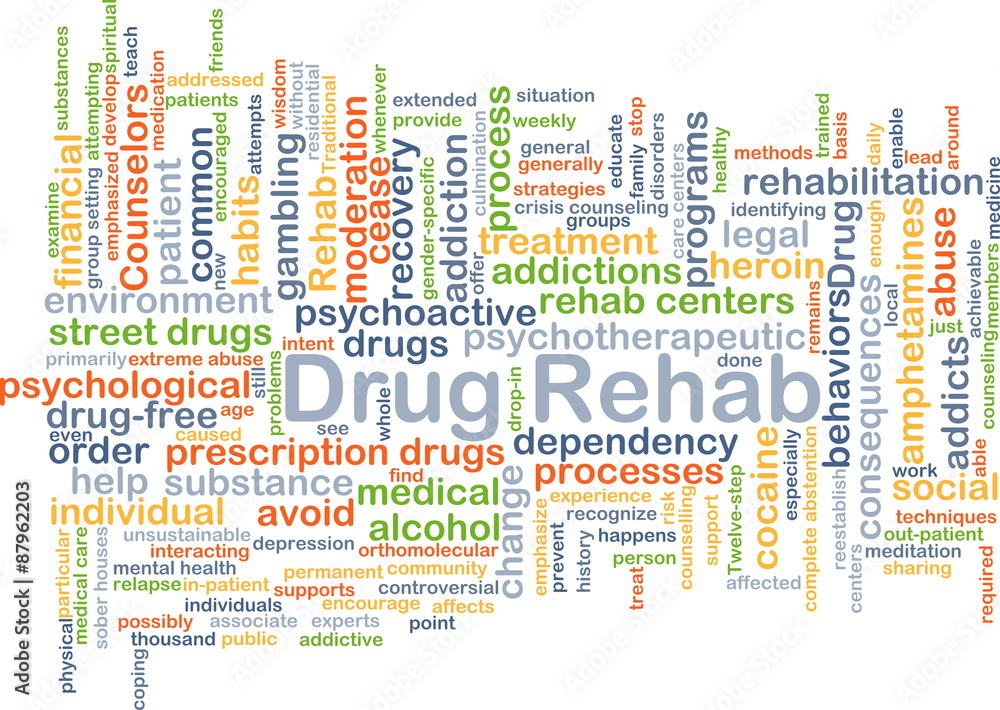 Drug rehab background concept