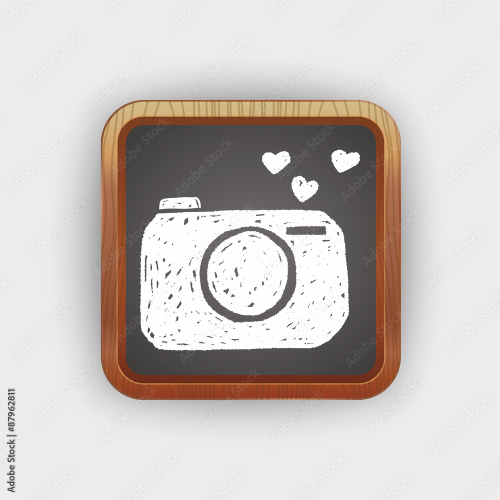 Fototapeta premium love camera doodle