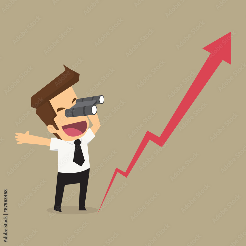 businessman using binoculars. Look at the growth of the business businessman using binoculars. Look at the growth of the business