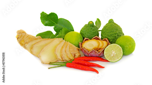 garnish vegetables groups isolated on white