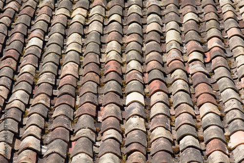 Terracotta curved roof tiles © martincp