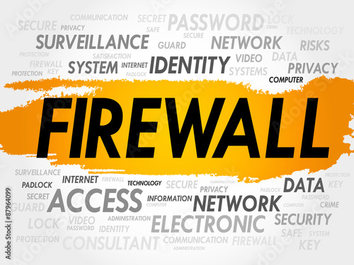 FIREWALL word cloud, security concept