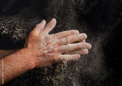 Hand with a flour