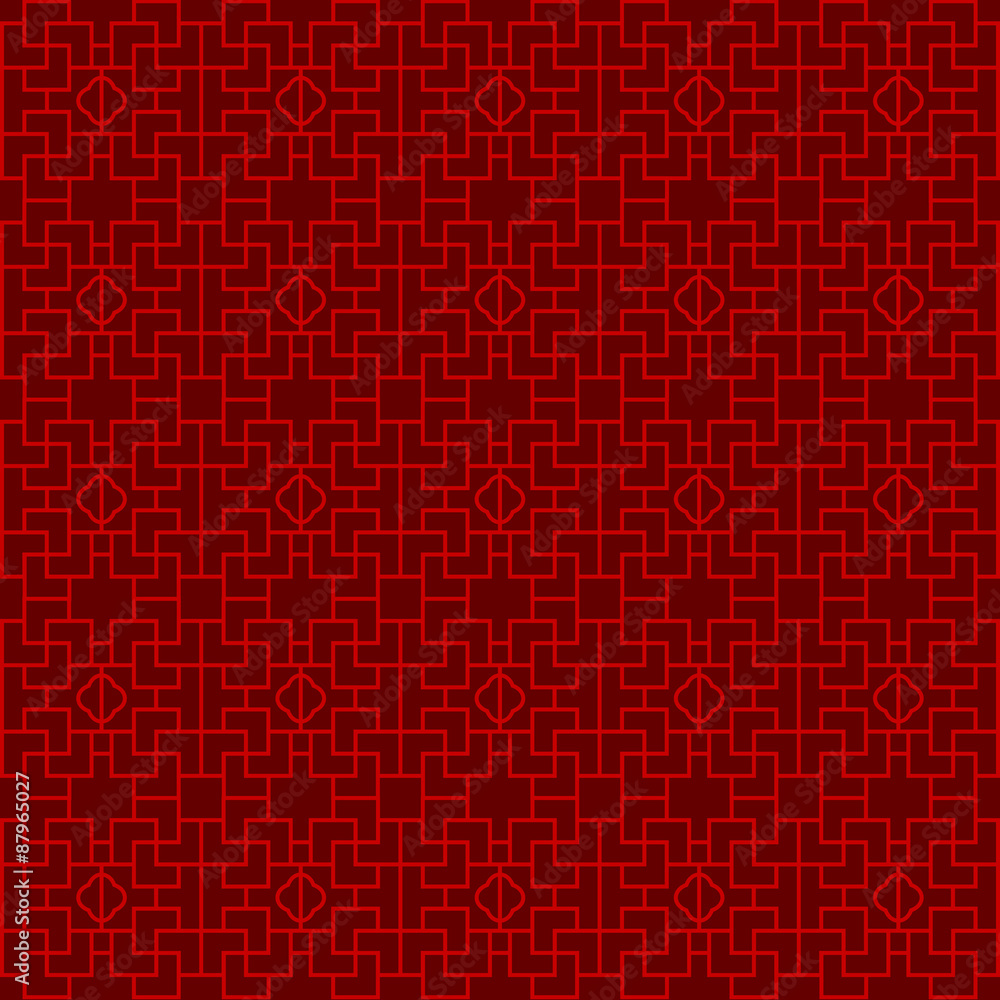 Seamless Chinese window tracery lattice geometry pattern background.

