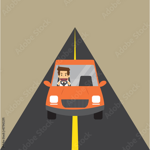 Businessman travel by car