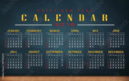 calendar 2016 
